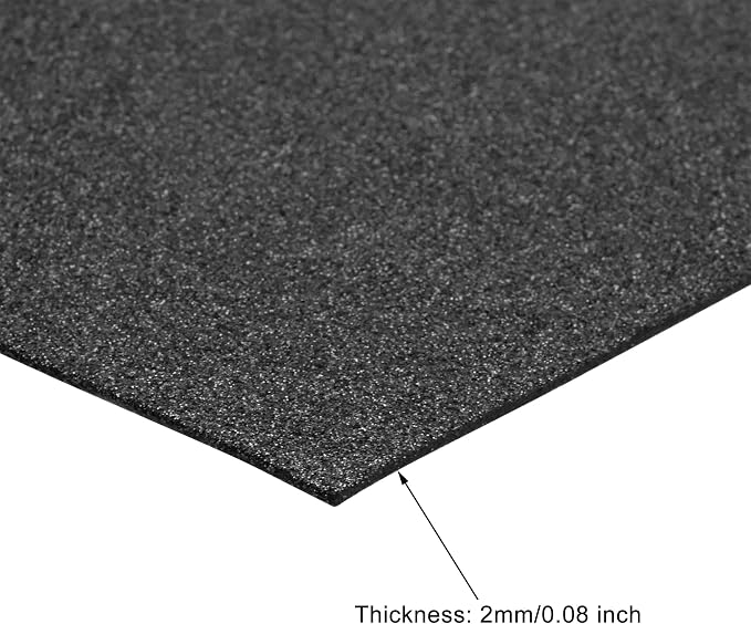uxcell Black Shiny EVA Foam Sheets 11 x 8 Inch 2mm Thick