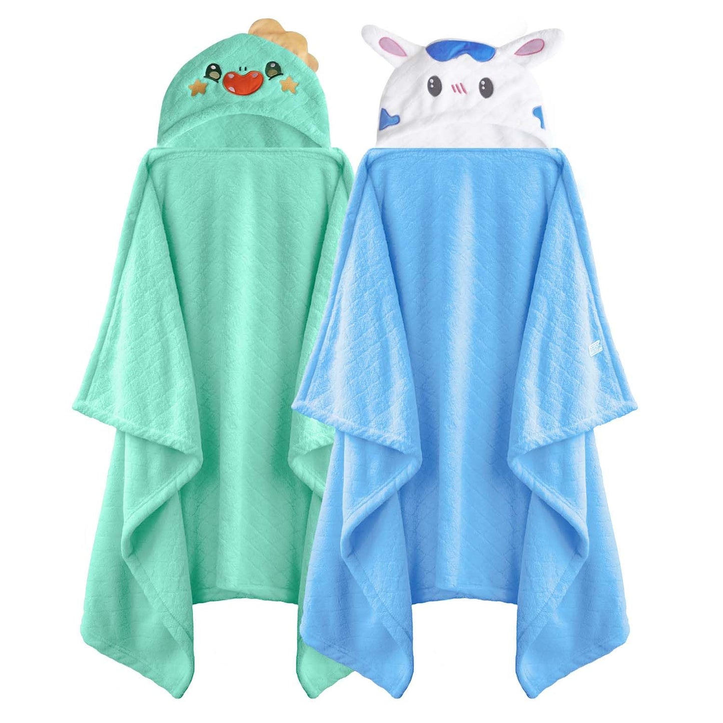 Toddler Bath Towel Kids Bath Towels Baby Towels with Hood Toddler Towels for Boy Girl 0-5 Years, 2-Pack Absorbent Baby Bath Towels Hooded Kids Bath Large 50''x32''
