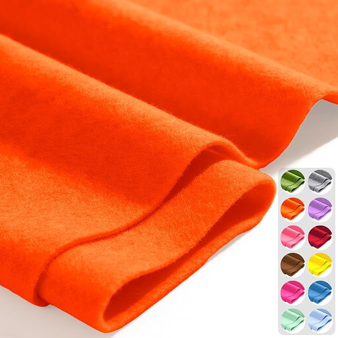 Neon Orange 36" X 36" Felt Fabric Sheet