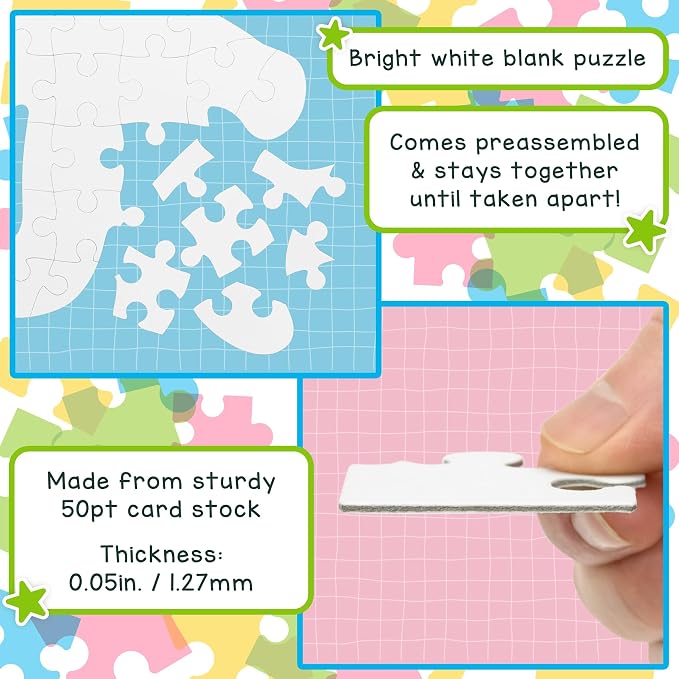 Hygloss 100 Blank Person-Shaped Puzzles – 8.5 x 10.5 Inches – Ideal