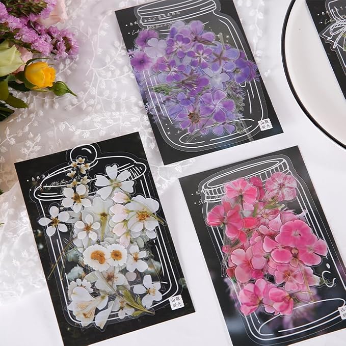 160 Pcs Transparent Flower Stickers