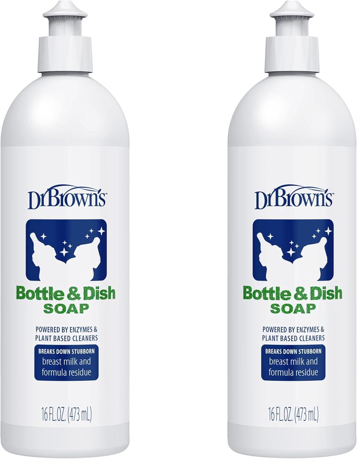 Dr. Brown's Bottle & Dish Soap for Baby Bottles and Baby Accessories, Plant-Derived, Fragrance-Free, 16 fl oz, 2 Pack