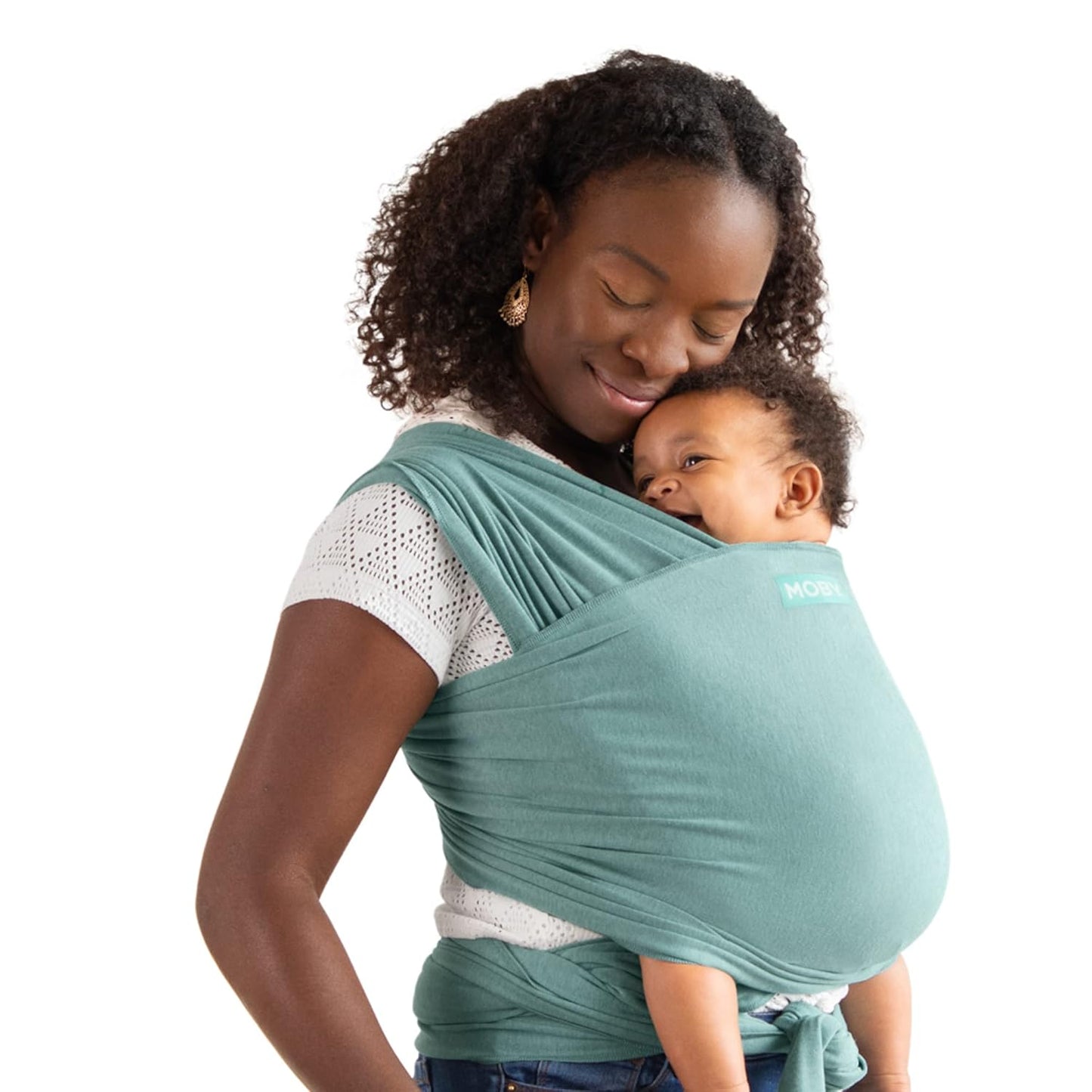 Moby Baby Wrap Carrier Element for Newborns to Toddlers (8-33lbs), Infant Sling Carrier, Ultra Lightweight & Hands Free Design, Adjustable for All Body Types (Hydro)