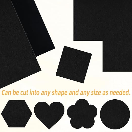 8 Pack Self Adhesive Felt Sheets, 8.27"x11.8" Black Sticky Back Felt Fabric