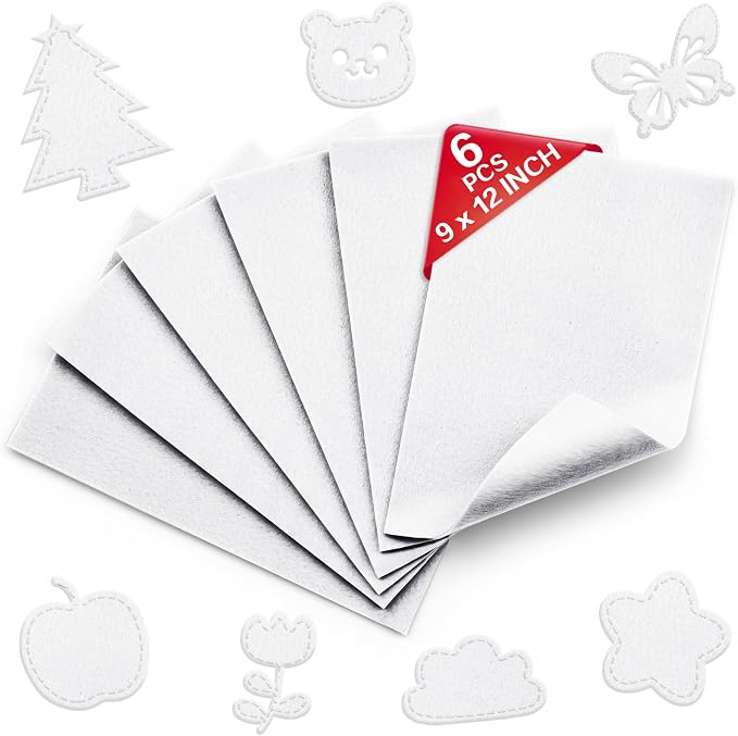 White Soft Felt Sheets for Crafts, 1.6mm Thick, Kids' Crafts, DIY Projects