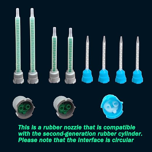 2 epoxy Resin Gun Barrels, 8 nozzles of 3 Different Specifications,