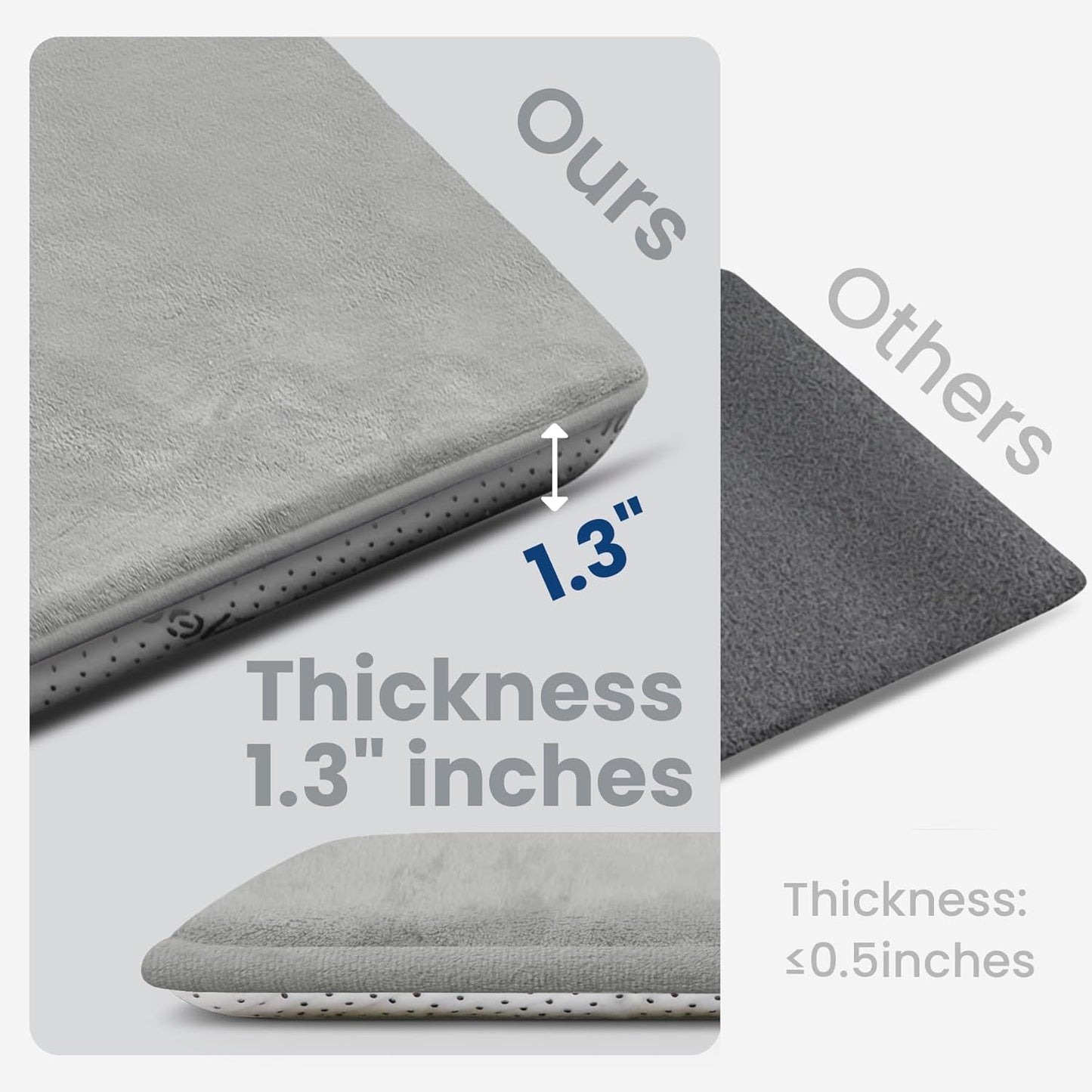 Baby Play Mat for Floor,Extra Large 59"×71" Tummy Time Mat,Thicker Memory Foam Mats for Toddler,Infant,Kid,Water Repellent Ultra Soft Coral Velvet,Non-Slip Backing Safe for Crawling(Light Grey)