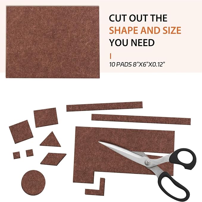 Furniture Pads 10 Pieces Self Adhesive Furniture Felt Pads, Anti Scratch