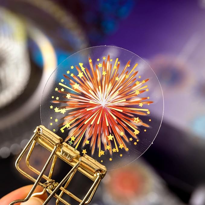 Yoksas 180Pcs Gold Foil Fantasy Fireworks Stickers Set