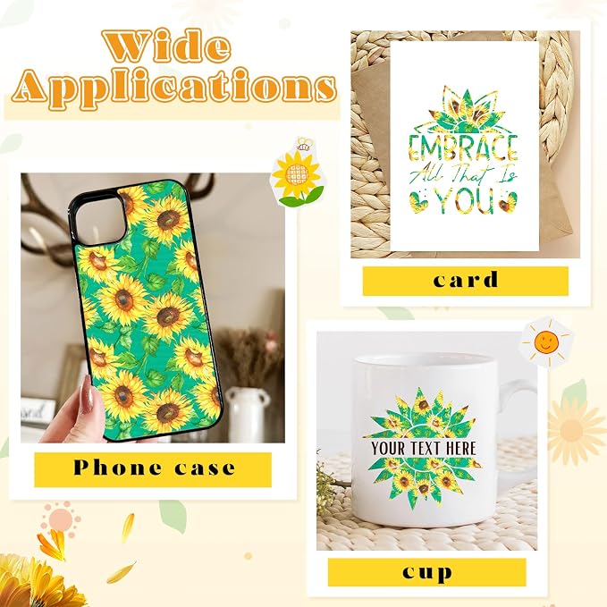 Tintnut Sunflower Permanent Vinyl 8 Sheets 12"x10" Yellow Adhesive Vinyl |