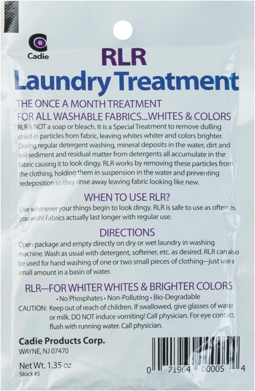 RLR Natural Laundry Detergent Powder – Whitens, Brightens, Refreshes Baby Cloth Diaper Detergent, Musty Towels, Workout Clothes - Non-toxic, Fragrance-Free For Sensitive Skin (Pack of 10))