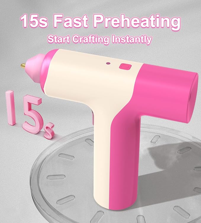 Cordless Hot Glue Gun, Auto Dispensing 15s Heating Fast Craft Glue Gun