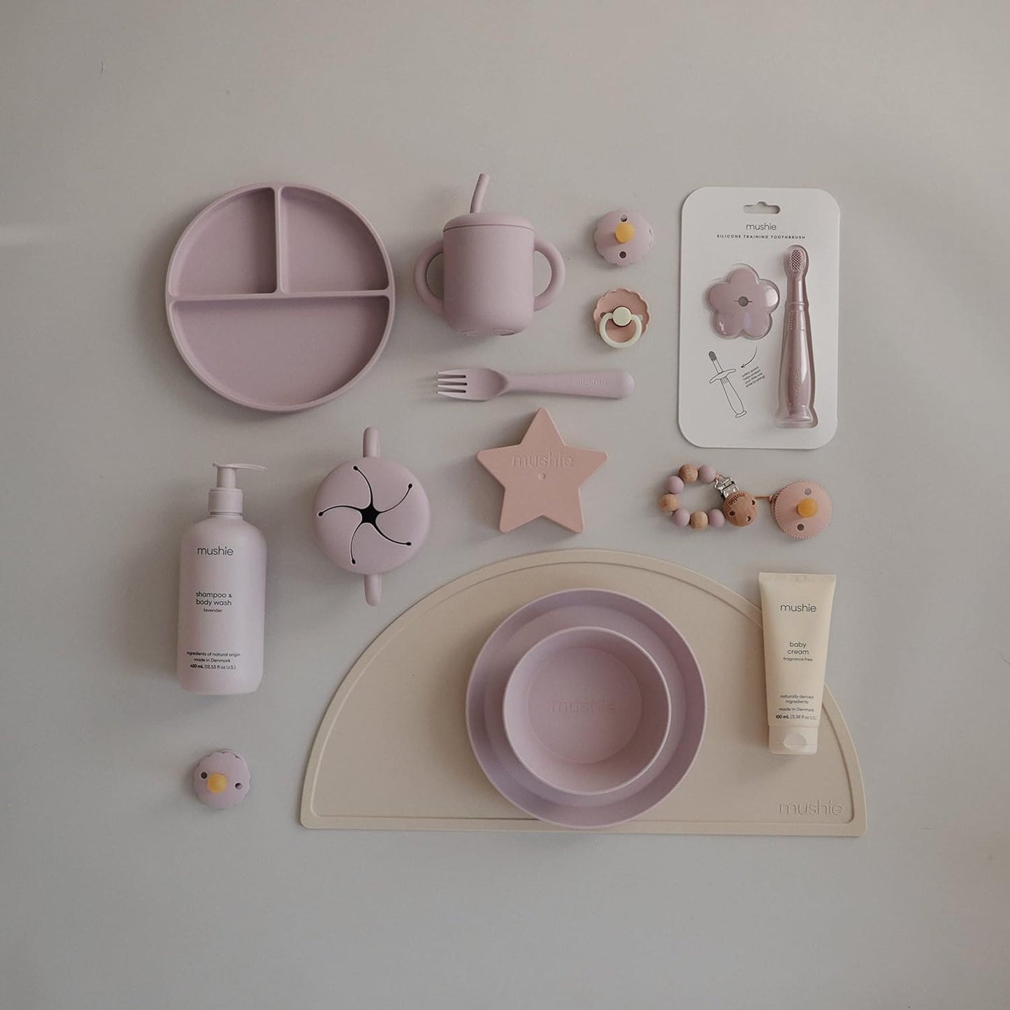 mushie Baby Organic Body Lotion | Moisturize, Soothe, and Hydrates Dry Skin | Made in Denmark, 13.53 fl oz (Lavender)