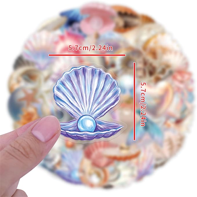 60PCS Cartoon Conch Stickers Funny Sea Shell Stickers