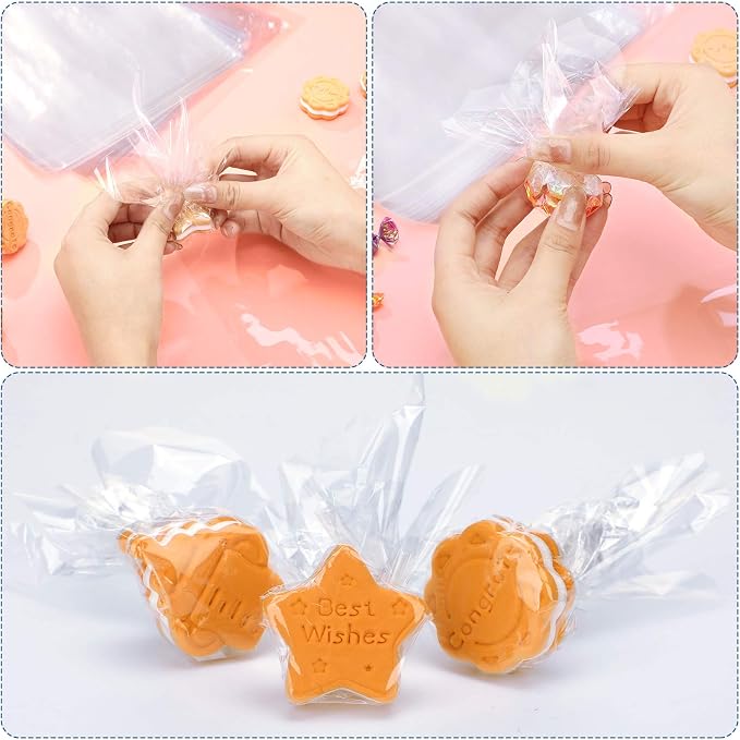 Outus 104 Pcs Colored Cellophane Sheets Cellophane Wrapping Paper
