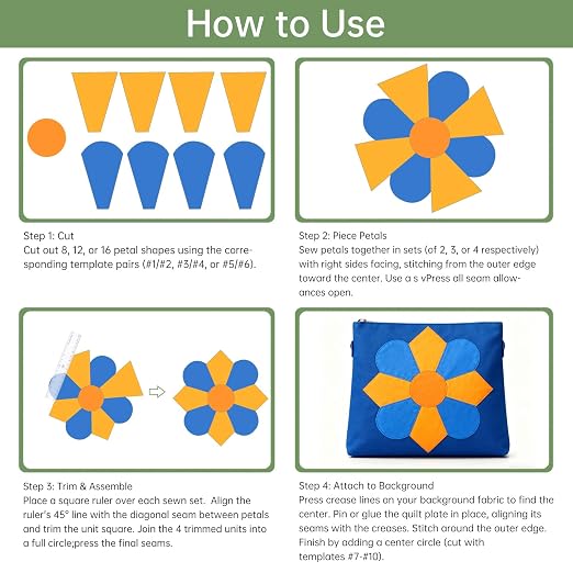 Acrylic Quilting Template Ruler, Design Plate, Patchwork Templates