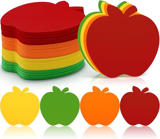 Ireer 48 Pcs Large Foam Apple Cutouts 6 Inch Colorful Apple Shapes Bulletin