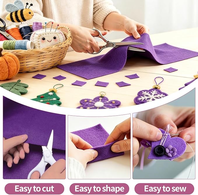 Purple Fabric Sheet 108" X 36", 1.4mm Thick Large Soft Durable Flexible Craft