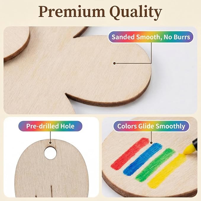 Le Shang 12 PCS Unfinished Wood Crafts, Spring Crafts