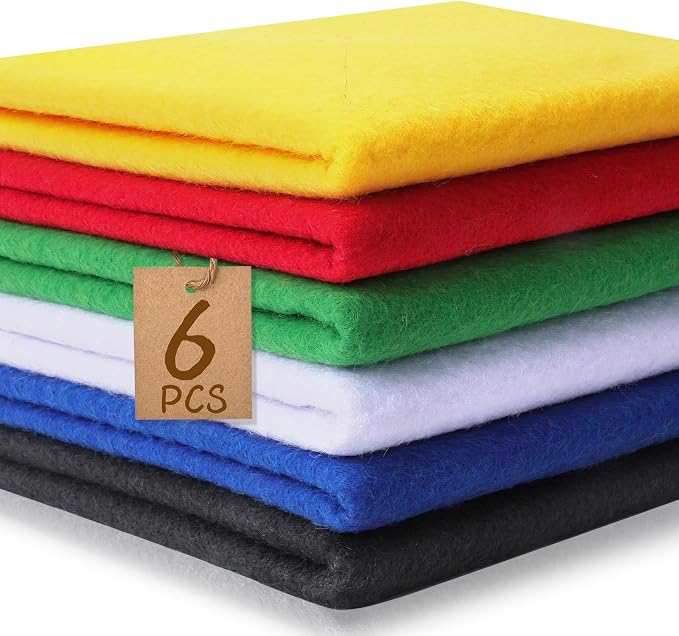 XSEINO 6 Rolls 12"x35" Large Felt Sheets, 1.4mm Thick Nonwoven Fabric