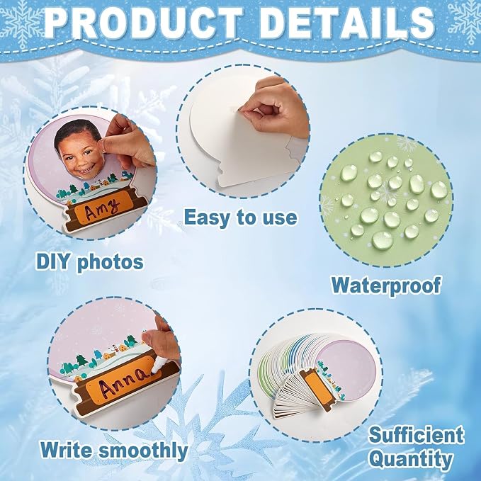 60pcs Winter Theme DIY Cutouts Snow Globe Bulletin Board Decoration Set