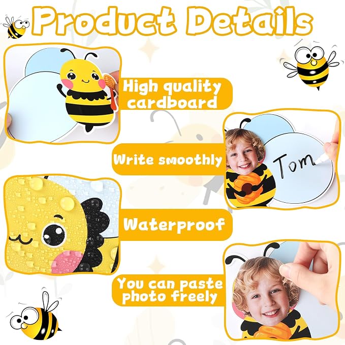 gisgfim 80Pcs Bee Cutouts Summer Honey Bee Decorations Bulletin Board Summer