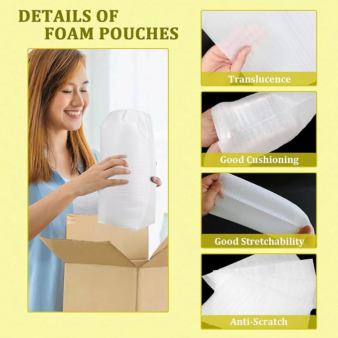 50PCS 16"x20" Cushion Foam Pouches, Moving and Packaging Supplies