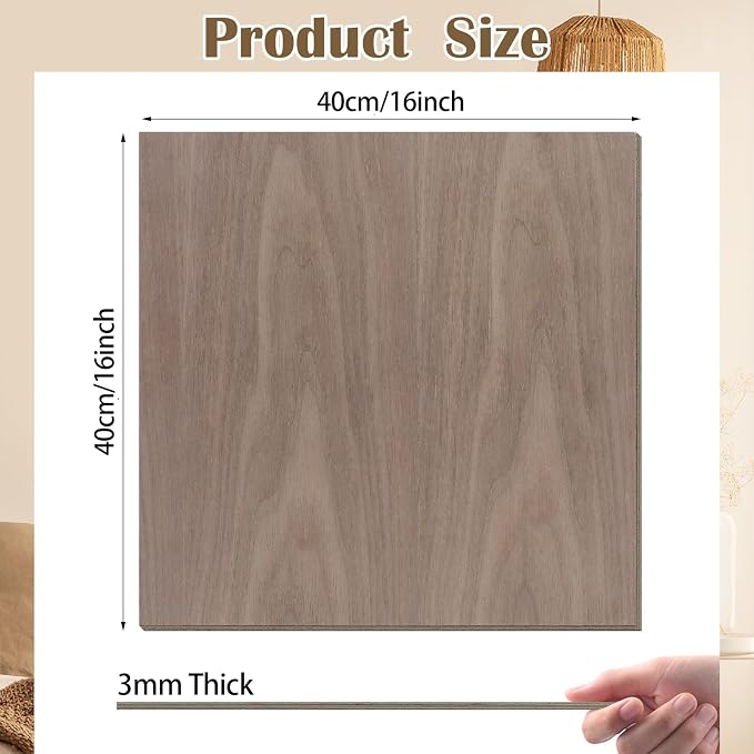 48 Pcs Walnut Unfinished Wood Craft, School DIY Projects, CNC Cutting, and Wood
