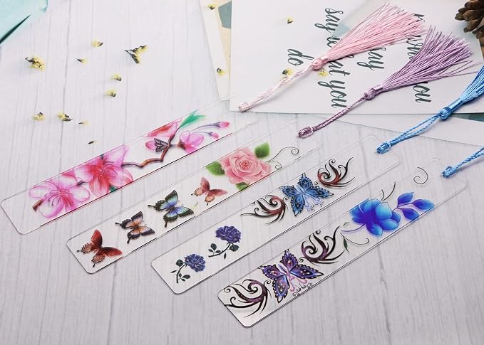 Blank Clear Acrylic Bookmarks Penta Angel 20Pcs Plastic Craft Transparent