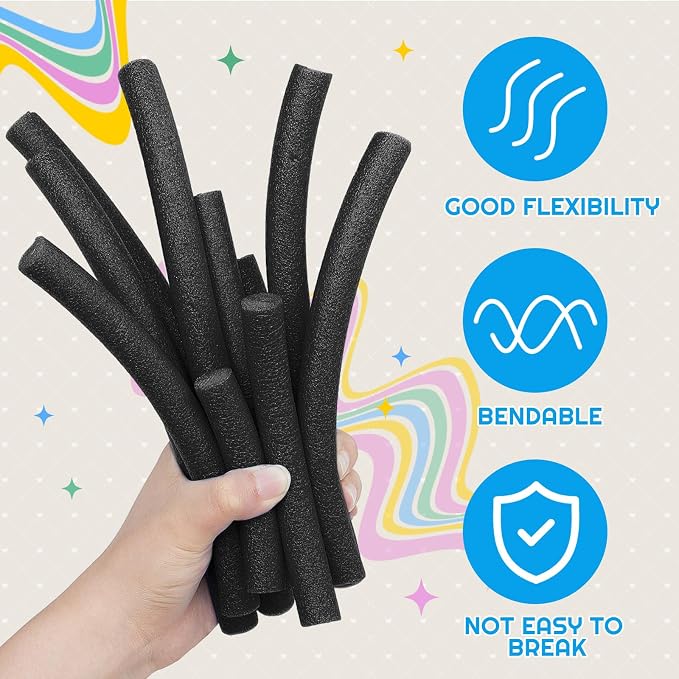 Frienda 5/8 Inch x 40 Ft Black Foam Noodles
