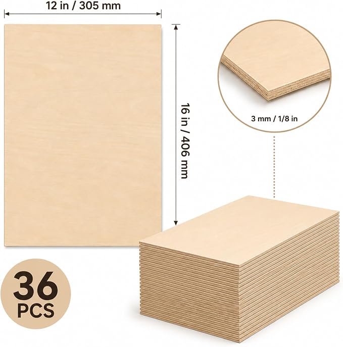 3mm Basswood Sheets 1/8 Inch