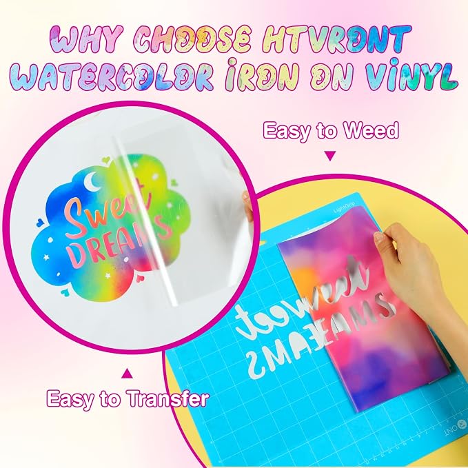 HTVRONT Tie-Dye HTV Heat Transfer Vinyl