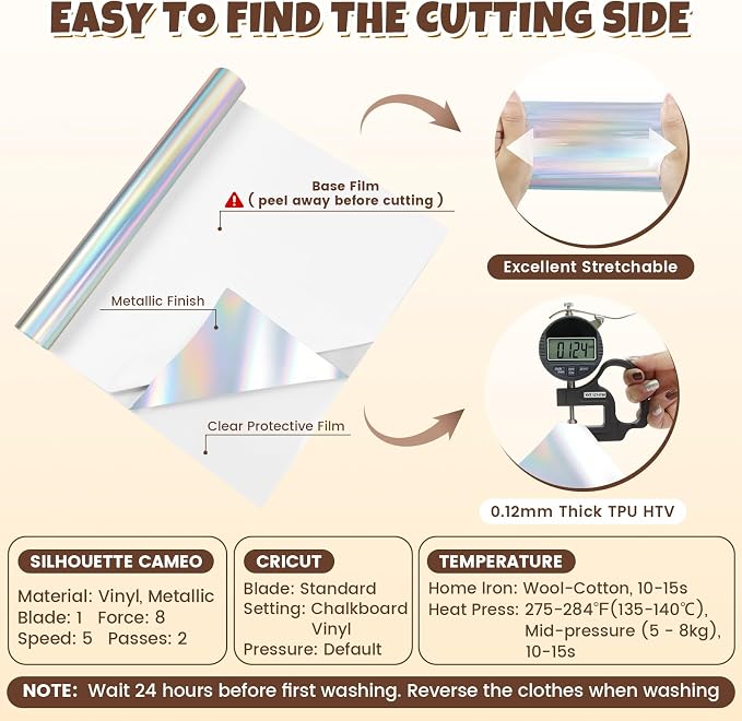 Holographic HTV Heat Transfer Vinyl Roll