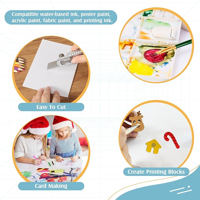 Pushglossy 60 Pcs Foam Printing Plates White Foam Sheets Craft Foam Sheet White