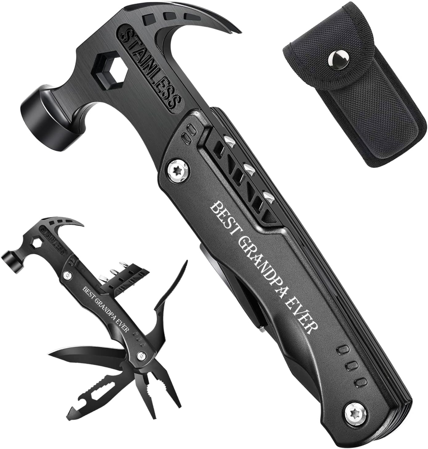 VEITORLD Christmas Stocking Stuffers, Gifts for Men Dad Grandpa, All in One Survival Tools Hammer Multitool, Best Grandpa Ever Gifts, Cool Gifts for Grandparents Who Have Everything, Cool Gadgets