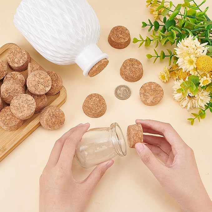 BENECREAT 20Pcs Wooden Tapered Cork Plugs, BurlyWood Soft Wood Corks