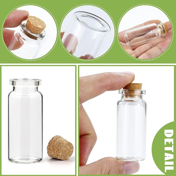 WFPLUS 60 Pcs 10ml Small Glass Bottles