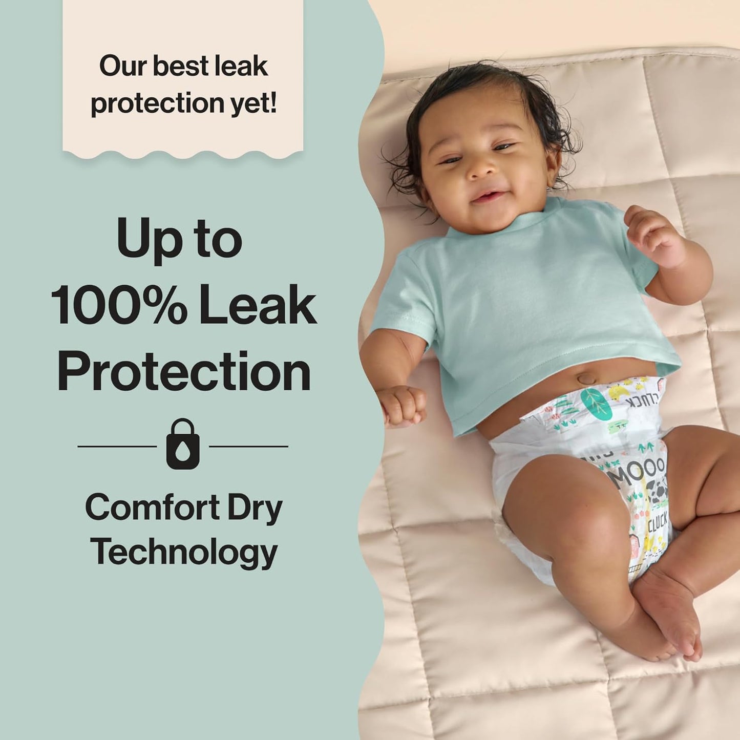 The Honest Company Clean Conscious Diapers for Sensitive Skin, Up to 100% Leakproof Hypoallergenic Fragrance-Free Baby Diapers, Girl Prints, Super Club Box, Size 3 (16–28 lbs), 120 Count (Prints Vary)