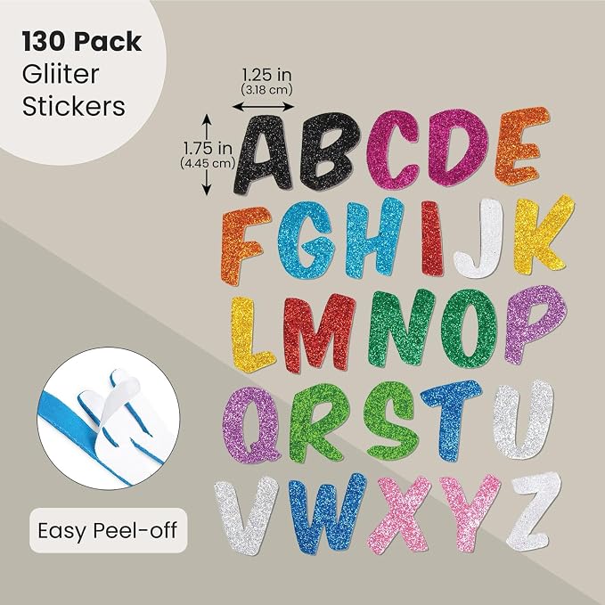 Bright Creations Foam Sparkle Alphabet Letter Stickers