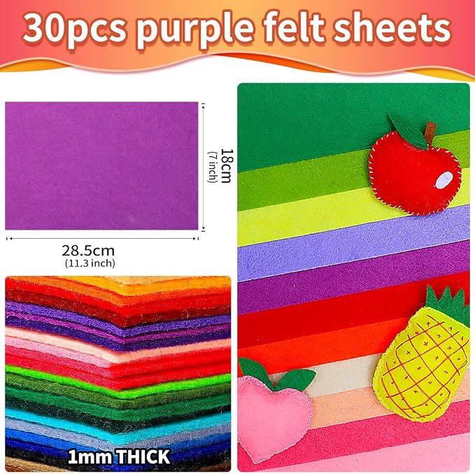 IOOLEEM Purple Felt Sheets