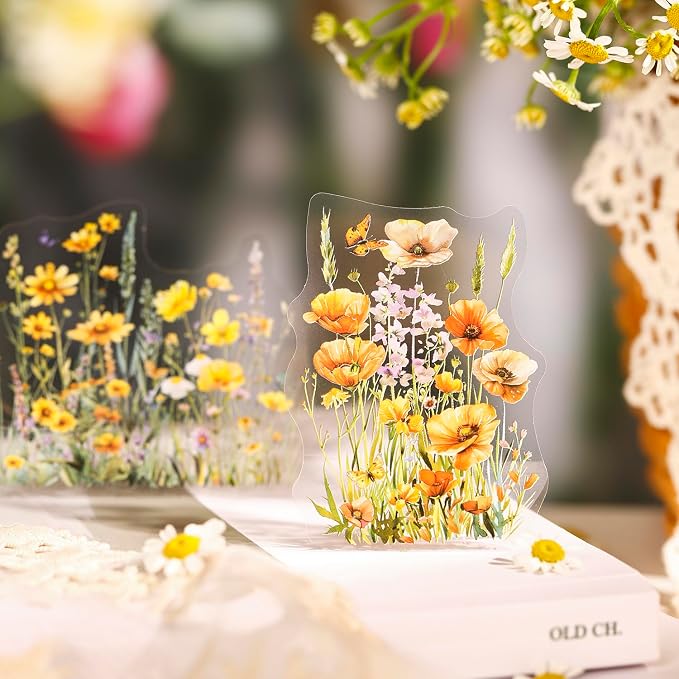 160 Pcs Wildflower Stickers, Waterproof Botanical Stickers