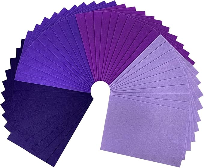 Jtnohx Soft Felt Sheets, 8x12 inches Assorted Craft Felt Fabric, 1.4mm Thick