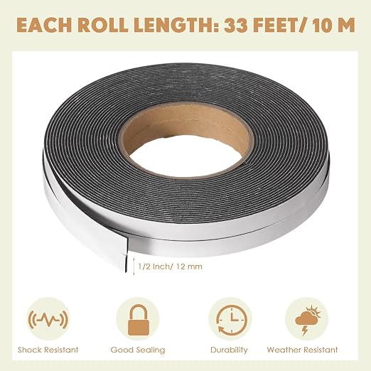 Tatuo 2 Rolls Double Sided Foam Tape PE Foam Tape Sponge Soft Mounting Adhesive
