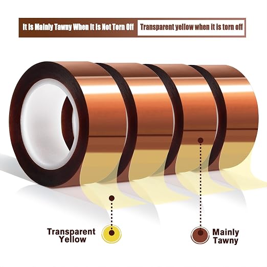 MEBMIK 4 Rolls 20mm x16m Heat Tape High Temperature Heat Resistant Tape Heat