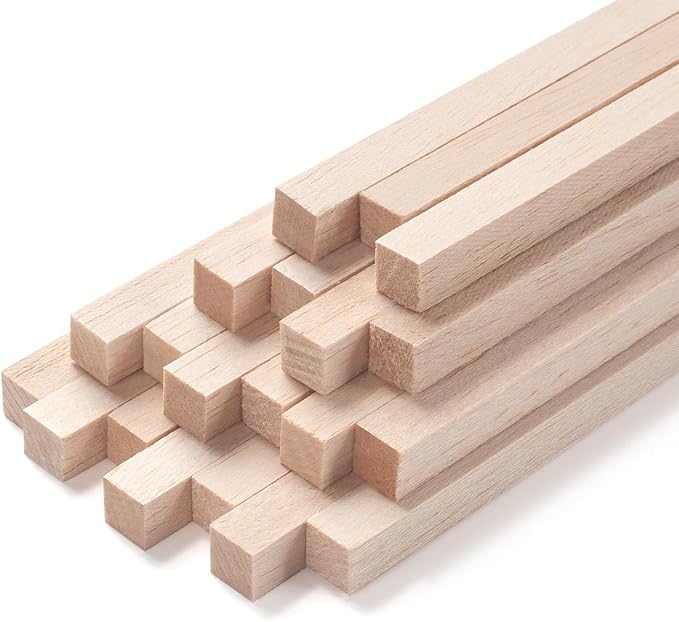Balsa Wood Sticks, Square Wooden Dowel Rods, Balsa Wood Strips