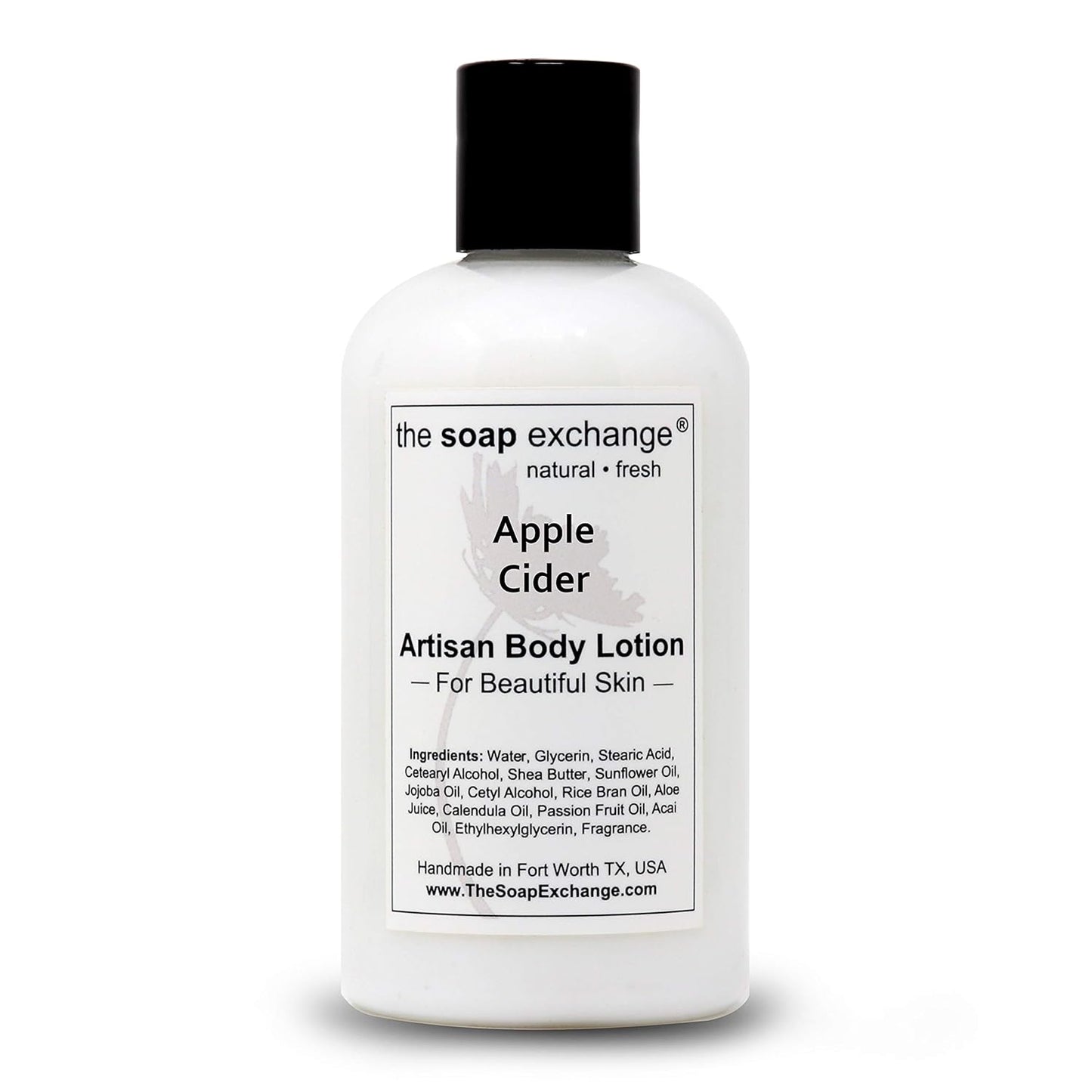 The Soap Exchange Body Lotion - Apple Cider Scent - Hand Crafted 8 fl oz / 240 ml Natural Artisan Skin Care for Hand, Face, & Body. Moisturize, Hydrate, & Protect. Made in the USA.