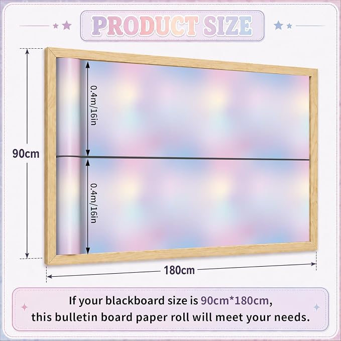 Dreamy Gradient Bulletin Board Roll Non-Woven Fabric Poster 16in X 12ft | Back