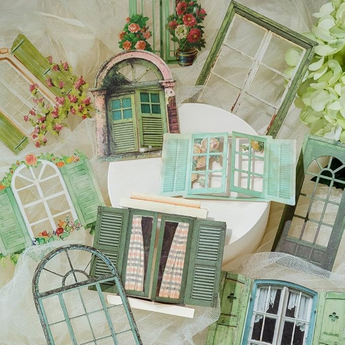 Vintage Scrapbook Paper Window Cutout Stickers