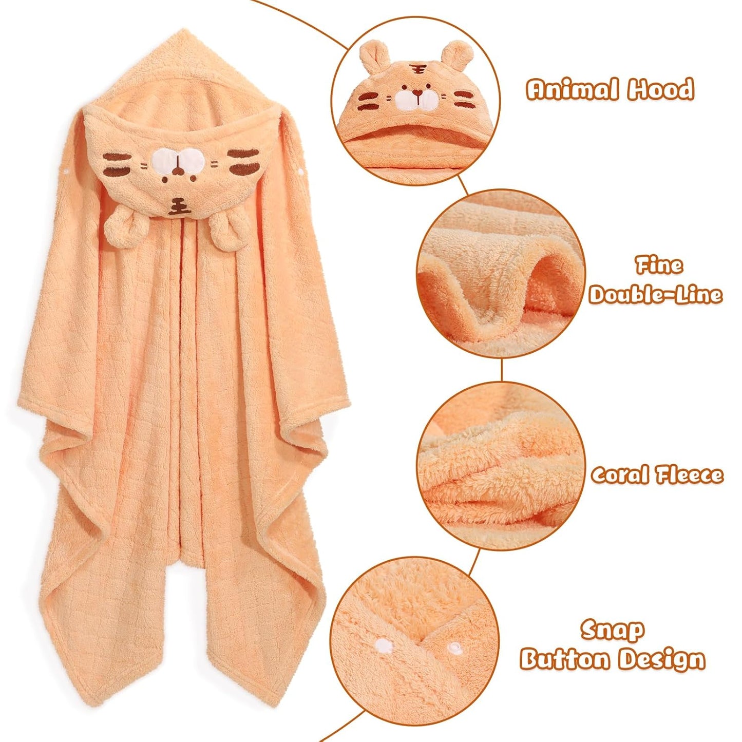 Hooded Towels Baby,Premium Coral Fleece Bath Towel, Thick and Soft Absorbent for Toddler Cozy and Warm,Bath Essential for Newborn, Infant and Toddler(50 x 32 Inch, L x W)