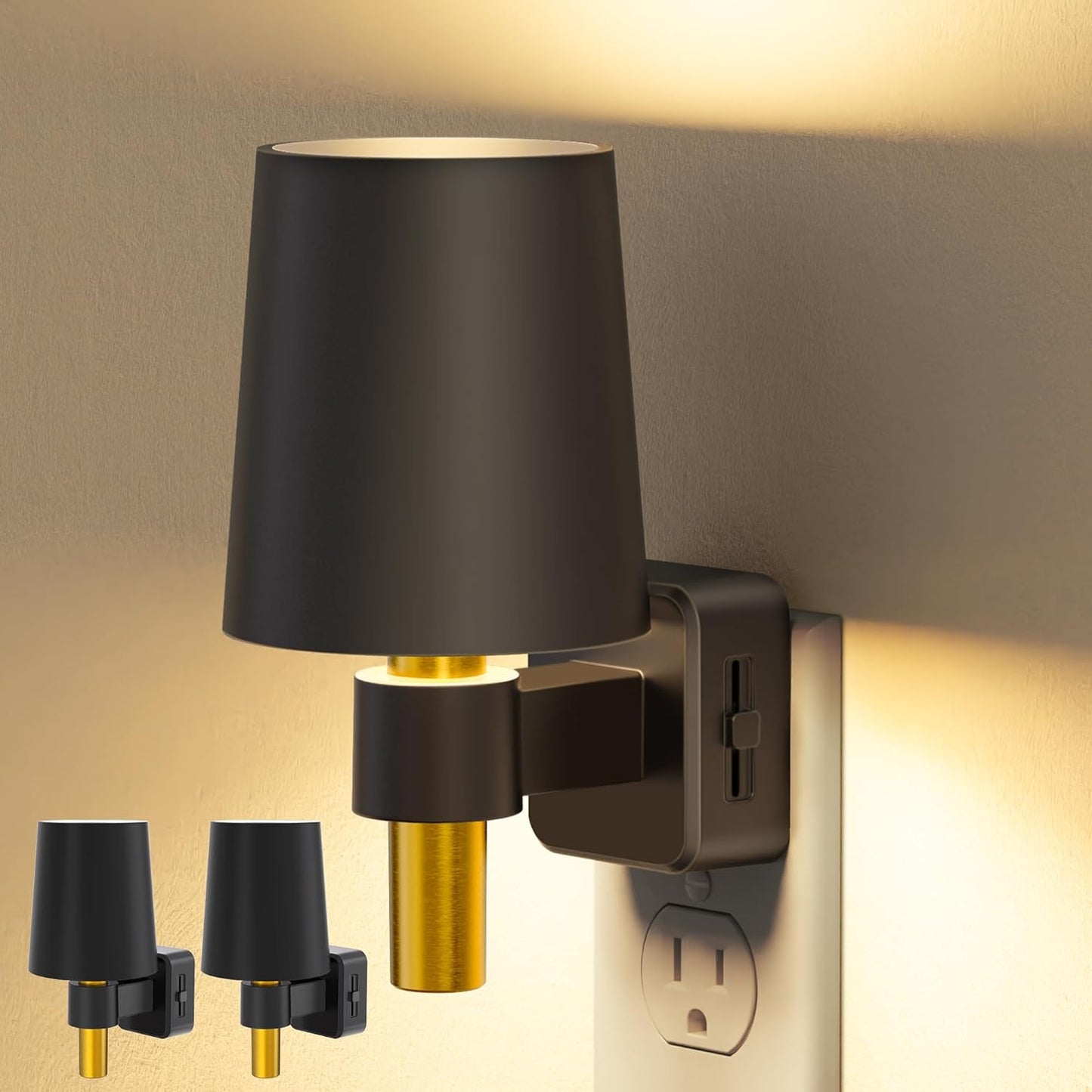 Night Light, Night Lights Plug into Wall, Dusk to Dawn Sensor, Soft White 3000K, 0-100LM, Plug in NightLight, Vintage Night Light Lamp for Hallway Bedroom Stairway